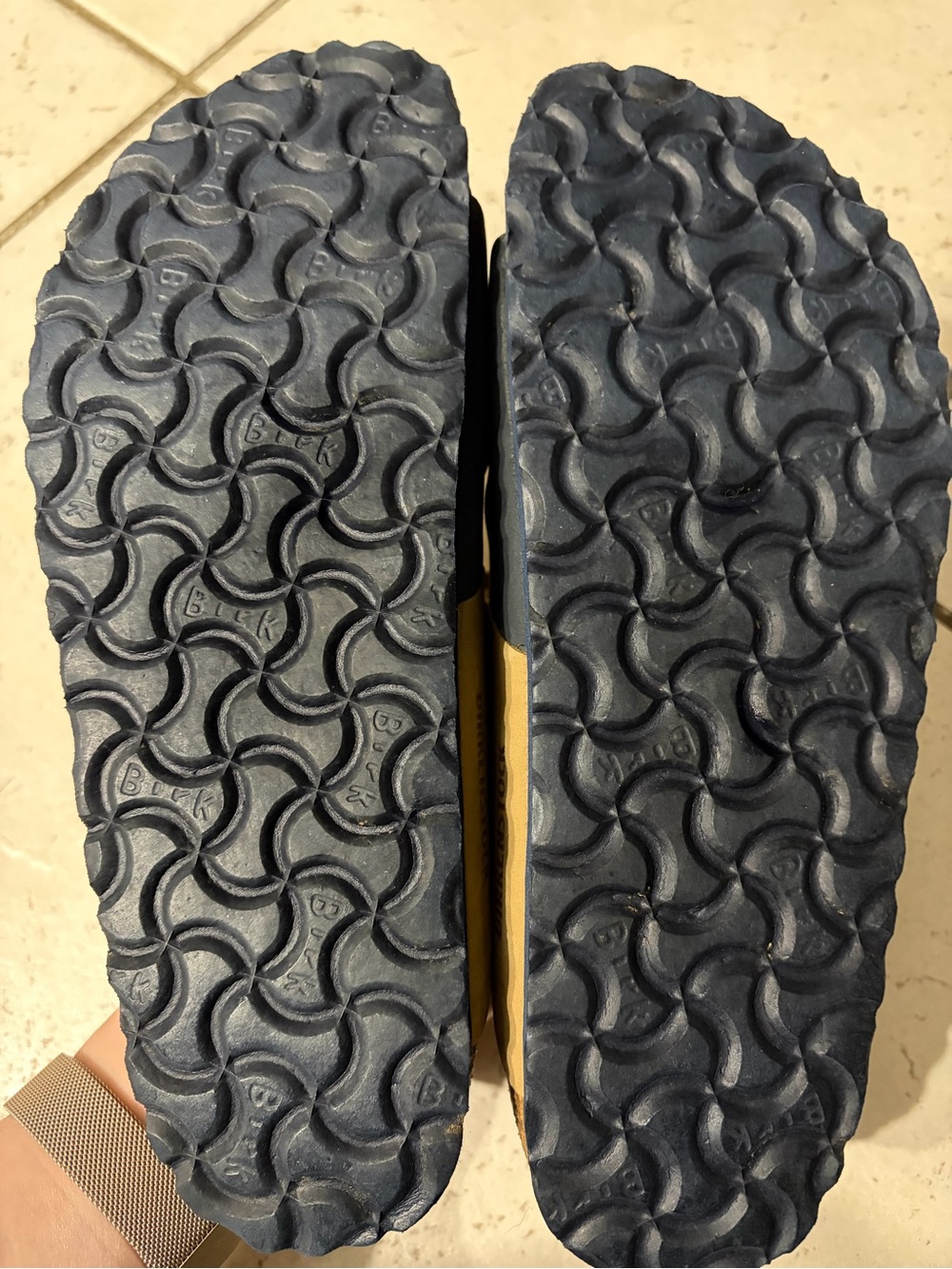 Birkenstock Arizona Split Midnight Sandals - Navy & Tan - Picture 5 of 5